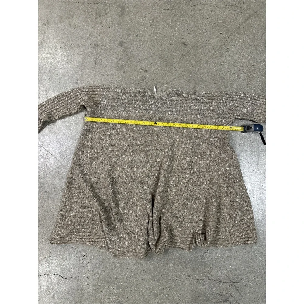 Free People Sweater Women Brown Sz S(P)Long Open Cardigan Comfy Lazy Cotton Wool